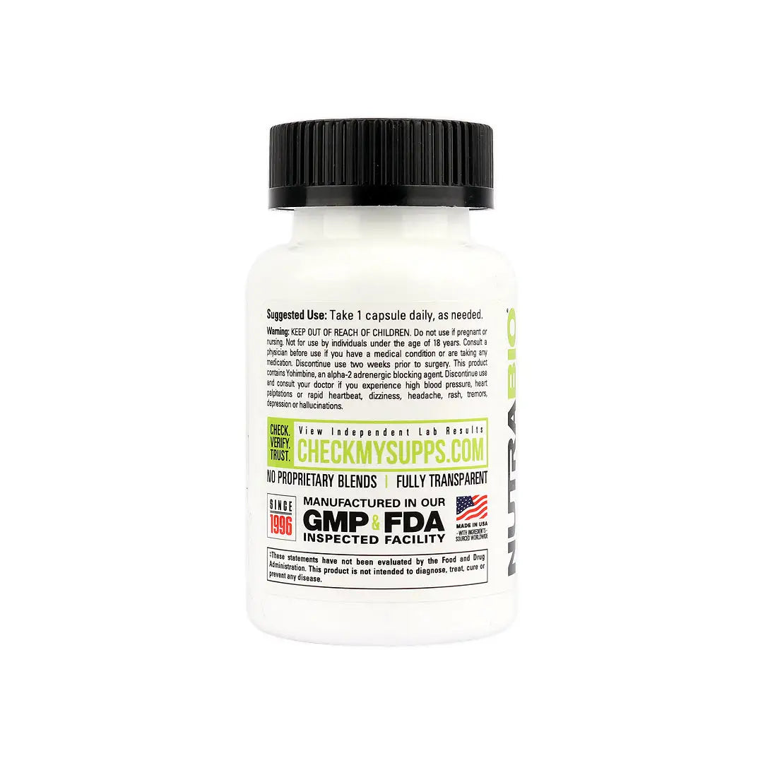 NutraBio, Yohimbe, 90 Capsules (100 mg per Capsule) - Image 3