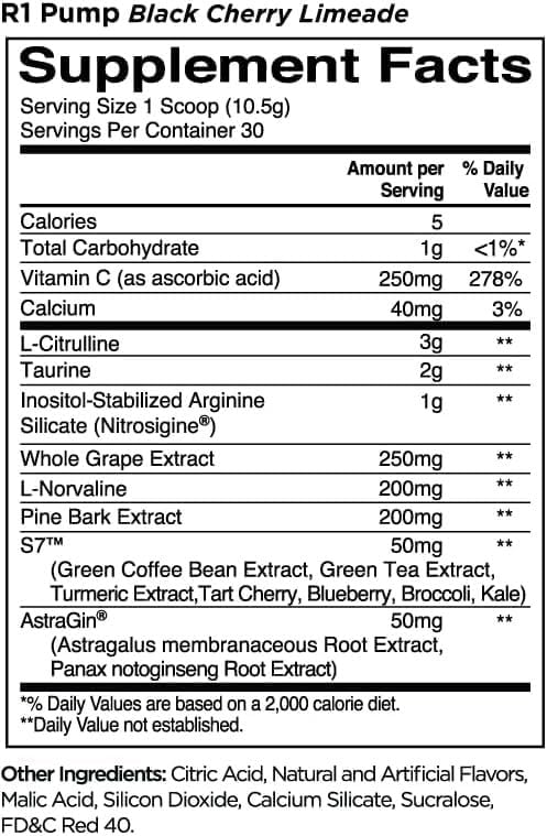 Rule 1 Pump Stim-Free Nitric Oxide Support Pre-Workout Powder 315 g - Image 3