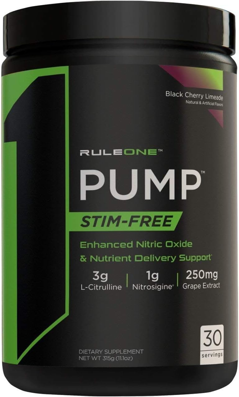 Rule 1 Pump Stim-Free Nitric Oxide Support Pre-Workout Powder 315 g