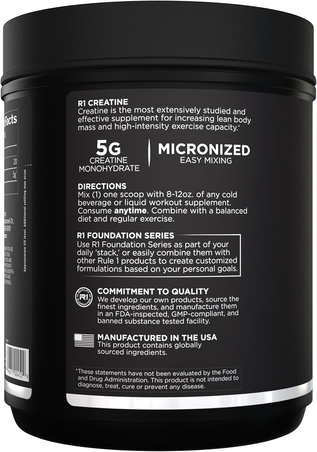 Rule 1 Creatine Powder ? Pure Micronized Creatine Monohydrate for High-Intensity Exercise and Lean Body Mass Support, Flavored and Unflavored - Image 3