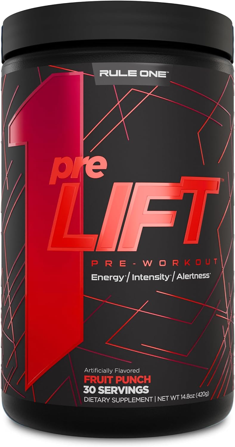 Rule 1 Proteins preLIFT Pre-Workout - 6g Citrulline, 3.2g Beta Alanine, 3 Caffeine Sources + 20 Others for Energy, Alertness, & Endurance