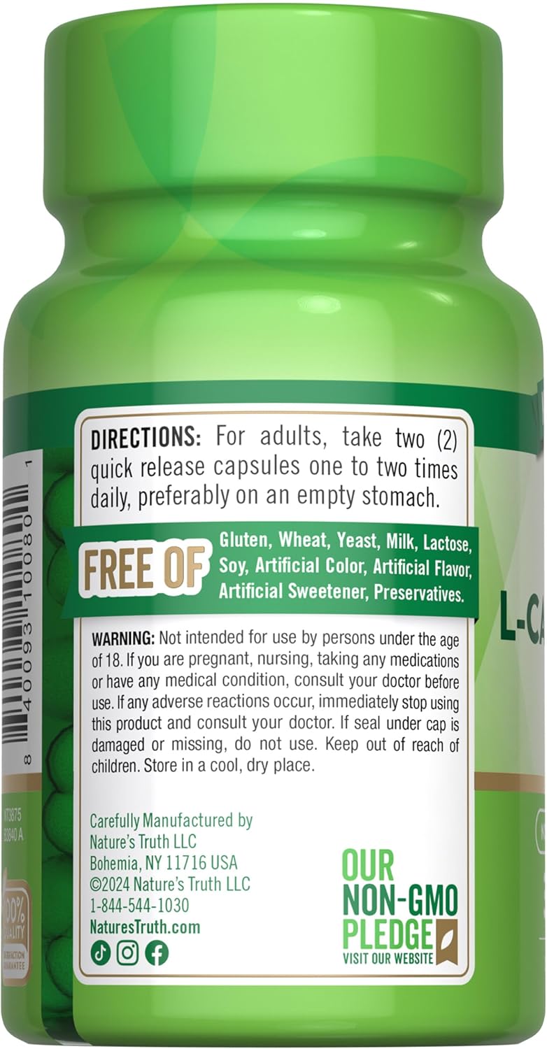 Nature's Truth Acetyl L-Carnitine HCL 1,000 mg - Image 7