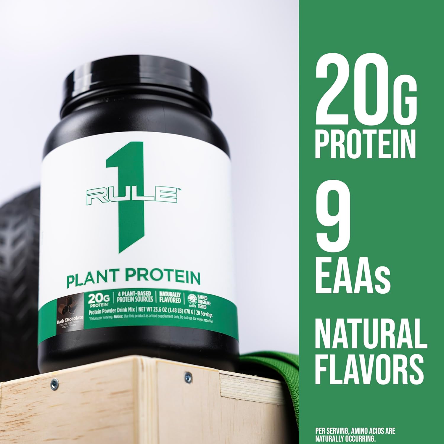 Rule 1 Plant Protein - Vegan, Gluten-Free, Dairy Free, & Soy Free Protein Powder with 20g Protein per Serving - Image 5