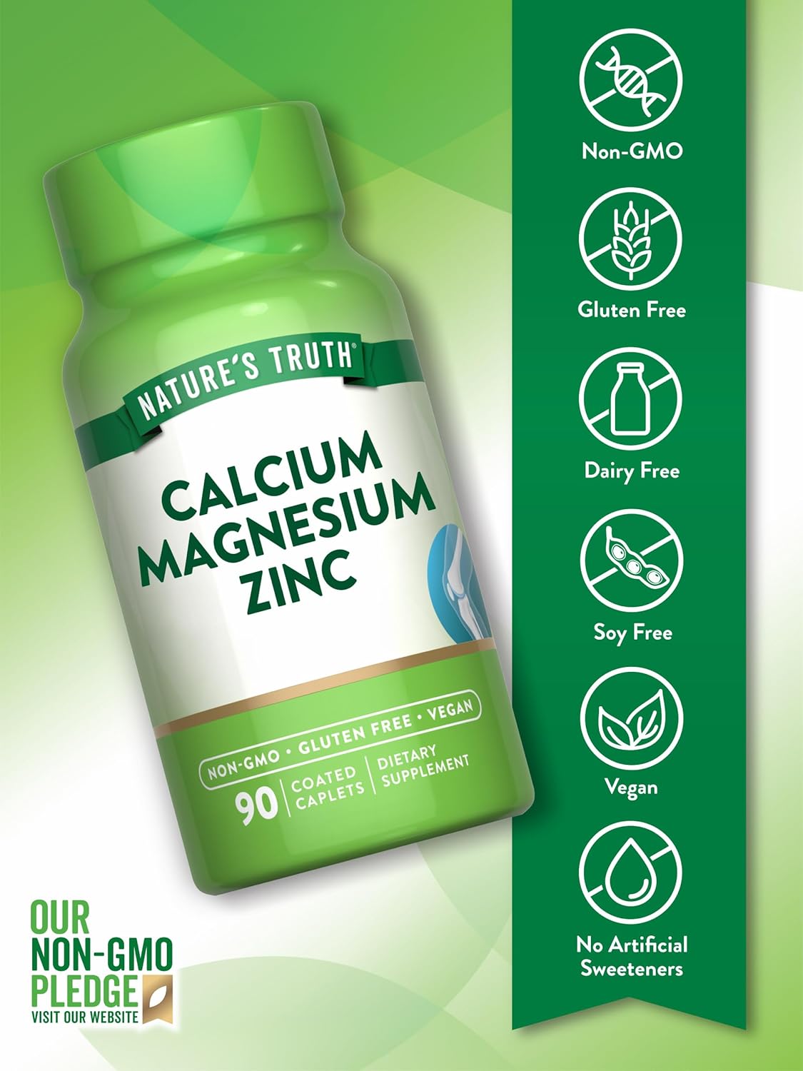 Nature's Truth Calcium, Magnesium, Zinc - Image 3