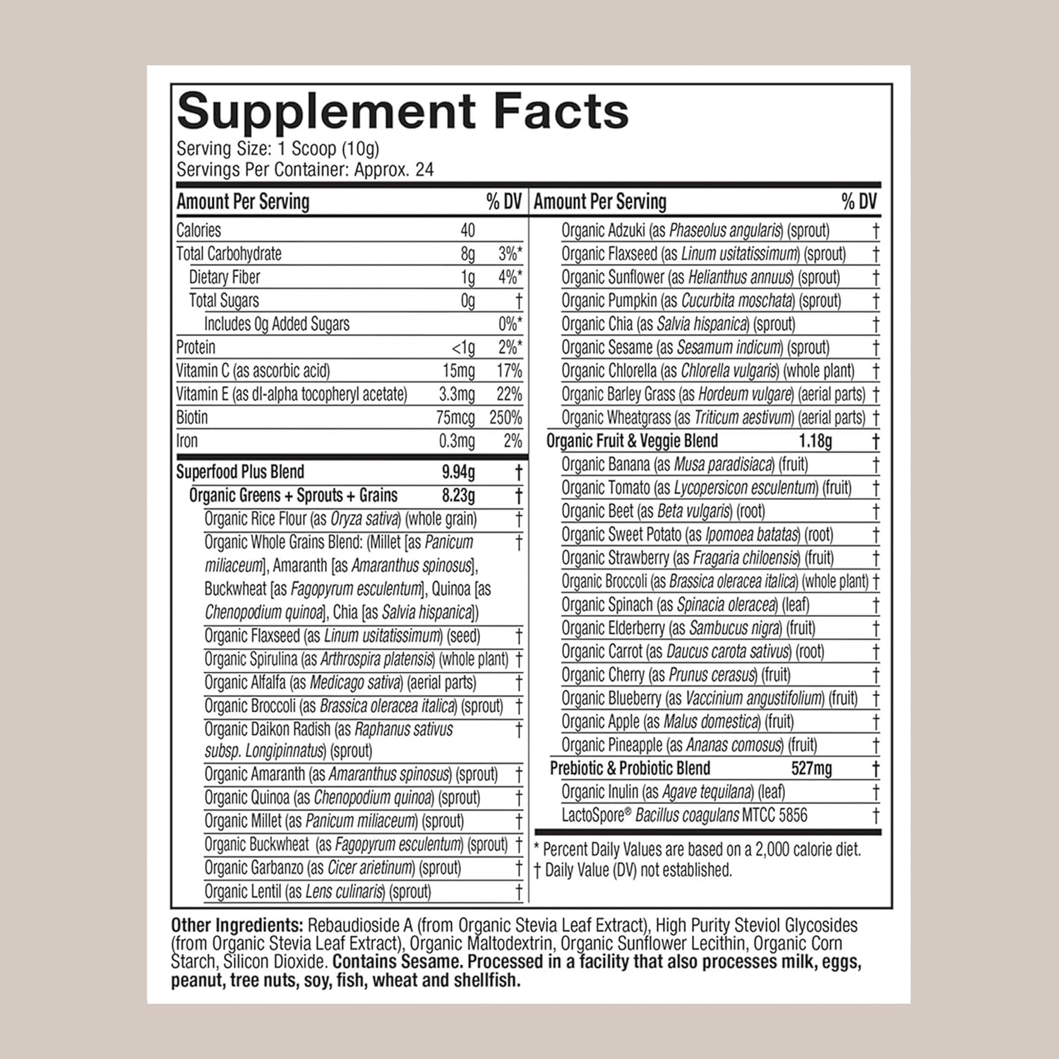 Purely Inspired Organic Green Powder Smoothie Mix, Unflavored - Image 2