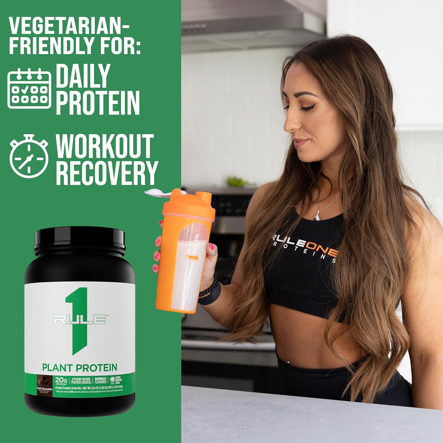 Rule 1 Plant Protein - Vegan, Gluten-Free, Dairy Free, & Soy Free Protein Powder with 20g Protein per Serving - Image 7