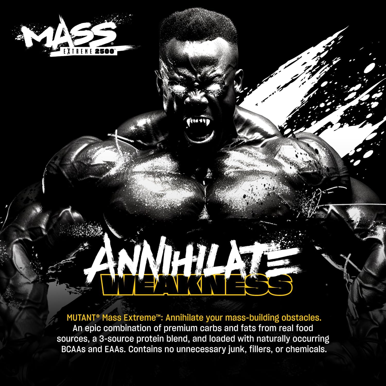 Mutant Mass Extreme 2500 Gainer - Whey Protein Powder with 3-Source Whey Protein Blend & Whole Food Carbs - High Calorie Mass Gainer for Muscle Building & Weight Gain - Image 4